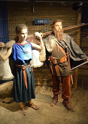 Reconstruction of an Iron Age warrior's garments representing a Vandalic man (160 AD), Archaeological Museum of Kraków, Poland