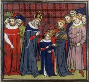 Charlemagne and his son, Louis the Pious