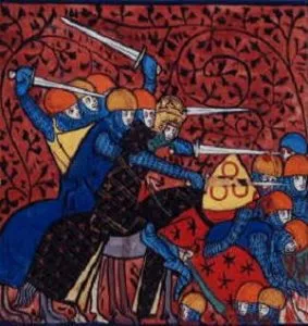 Charlemagne fighting the Saxons, from a 13th century miniature
