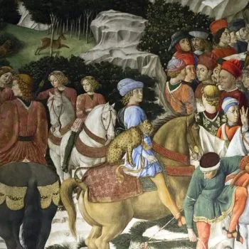 Castruccio Castracani with a leopard, Florence, San Marco to Palazzo Medici Riccardi