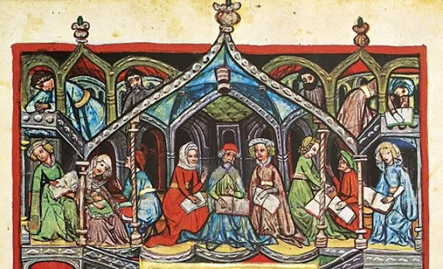 Detail of Darmstadt Haggadah, Scribe, Israel b. Meir of Heidelberg, Germany. Courtesy of Universitäts- und Landesbibliothek Darmstad (Cod. or 8, fol. 37v)
