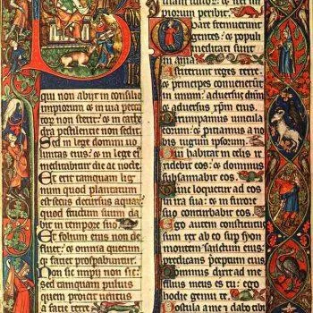 Opening of Psalm 1 from the Peterborough Psalter now in Brussels