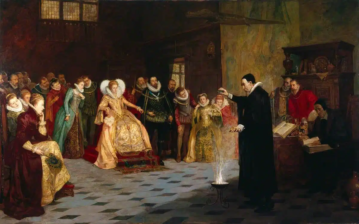 John Dee Performing an Experiment before Elizabeth I Henry Gillard Glindoni (1852–1913)