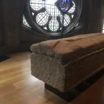A Roman sarcophagus displayed in Westminster Abbey's Queen's Diamond Jubilee Galleries