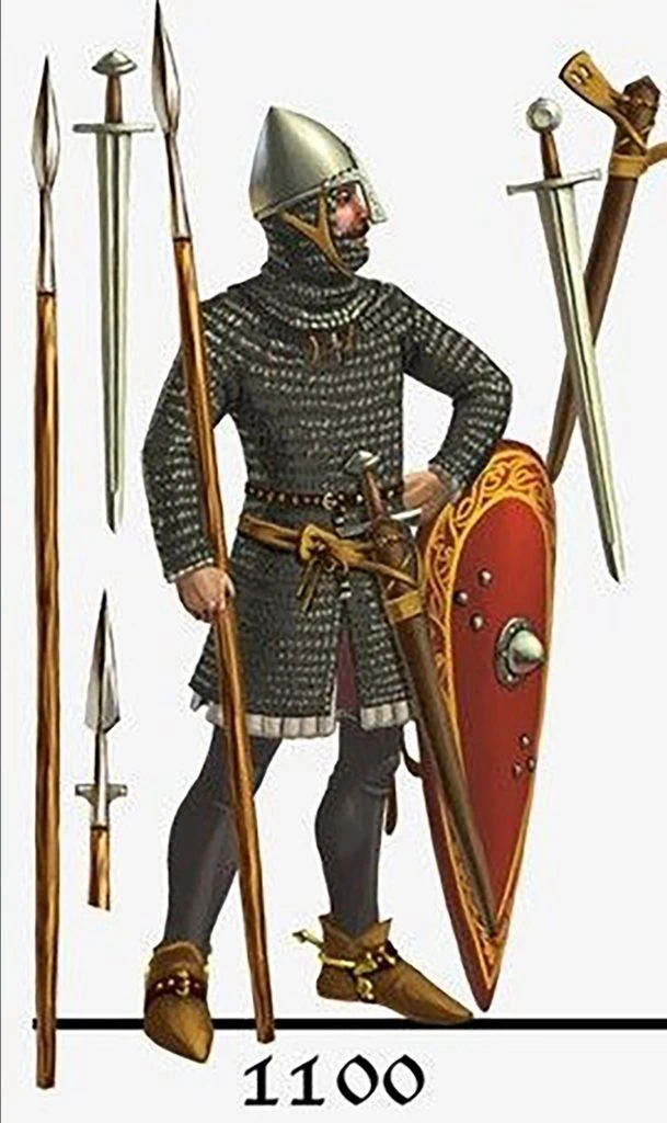 A typical armed Norman soldier of the latter years of the 11th century